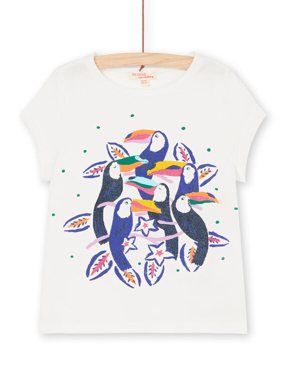 ecrufarbenes und marineblaues T-Shirt LANAUTIEX / 21S901P3TMC001