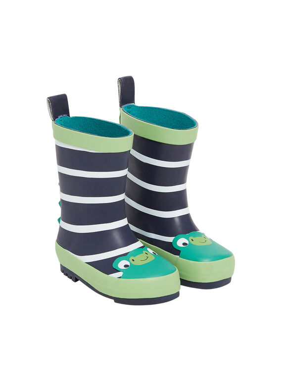 Marineblaue Regenstiefel mit Froschmotiv für Baby Junge NUPLUIFROG / 22KK3862D0C070