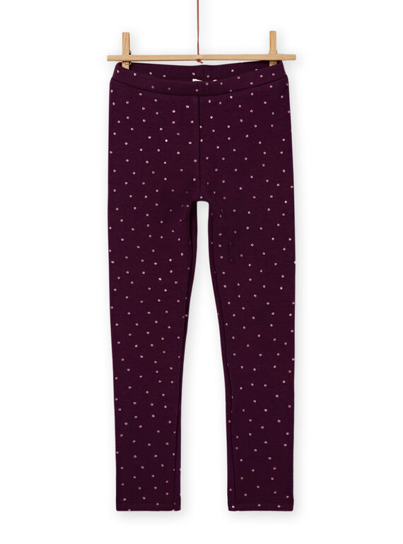 Marineblaue pelzige Leggings für Mädchen MAJOLEG3 / 21W901N4PANH703