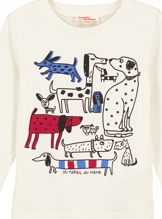 Langärmeliges T-Shirt Naturweiß Animiert GOTRITEE4 / 19W902J4TML003