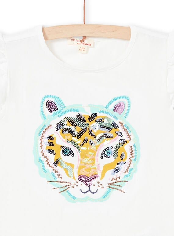 Girl's tiger head short sleeve t-shirt LAVERTI4 / 21S901Q4TMC001