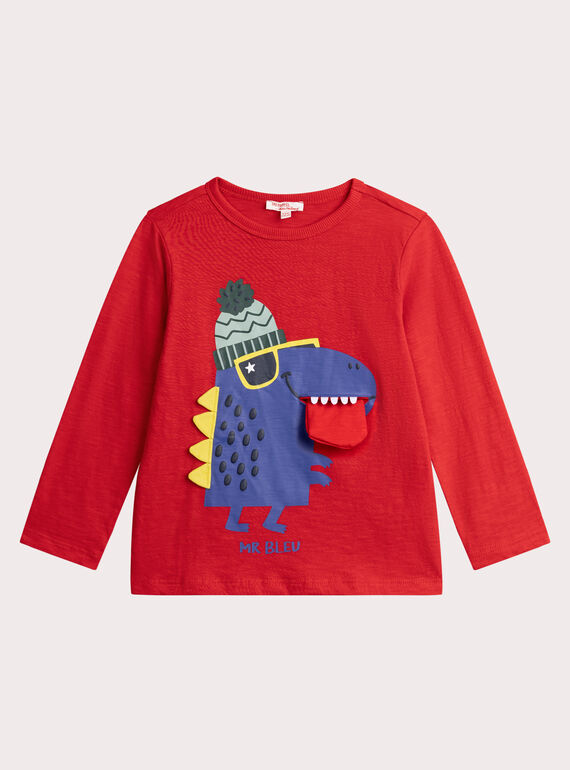 T-Shirt leuchtend rot Animation Dinosaurier für Jungen  VOROTEE2 / 24W902P2TMLF503