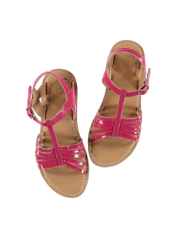 Sandalen aus Lackleder für draußen Mädchen FFSANDOLI2 / 19SK35C5D0E304