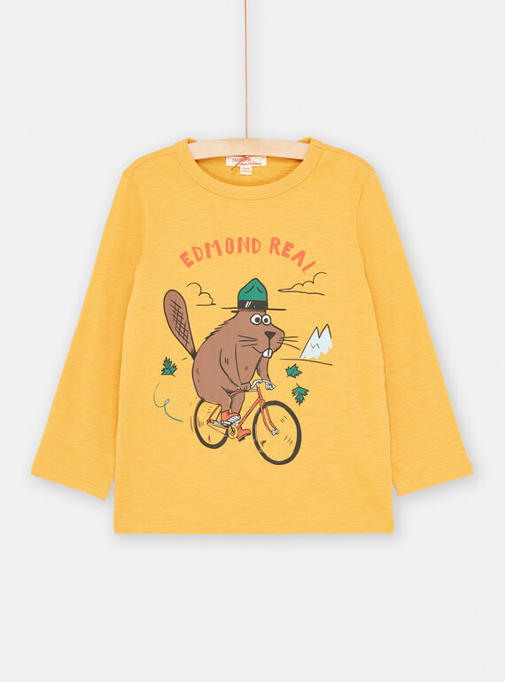 Topas-T-Shirt mit Biber-Motiv für Jungen auf dem Fahrrad SOJOCOTEE1 / 23W902N1TMLB118
