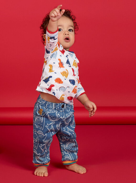 Blaue Dinosaurier Druck Baby Junge Hose LUCANPAN2 / 21SG10M2PANP272