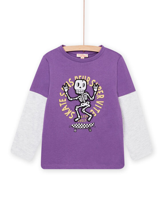 Langarmshirt mit Skelettmuster lila POKATEE1 / 22W902L1TML708