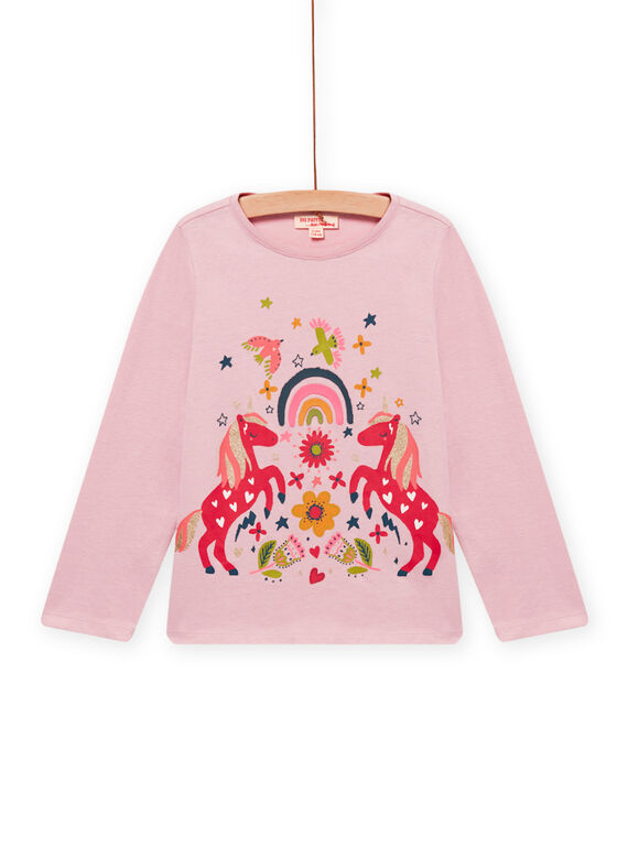 Rosa T-Shirt mit Einhornmotiv für Kind Mädchen NAVITEE1 / 22S901M1TMLD326