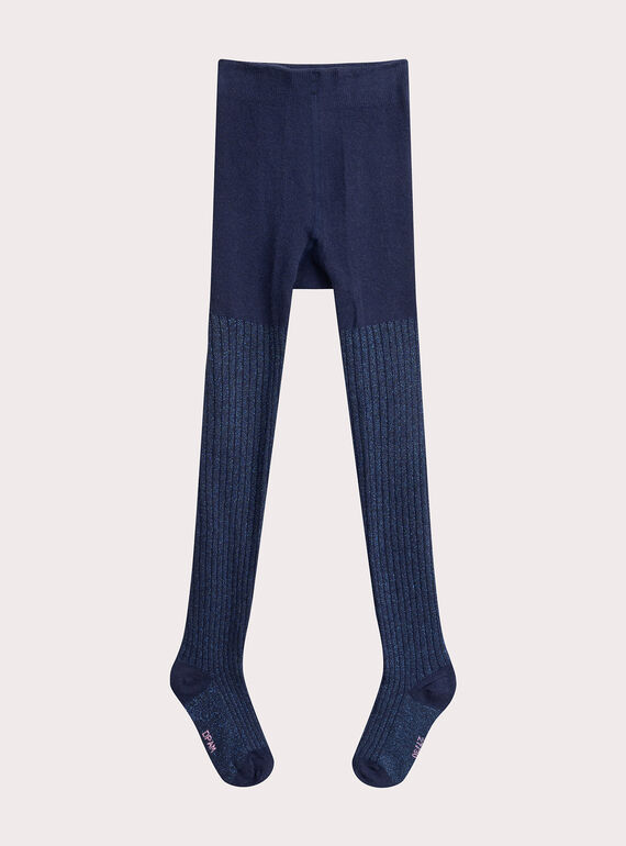 Gerippte Marine-Strumpfhose für Mädchen  VYAJOSCOL2 / 24WI01H2COL070