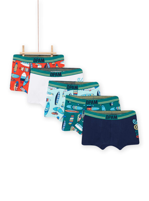 5er Set sortierte Boxershorts für Kinder Jungen NEGOBOXSEM3 / 22SH12J4BOXC235