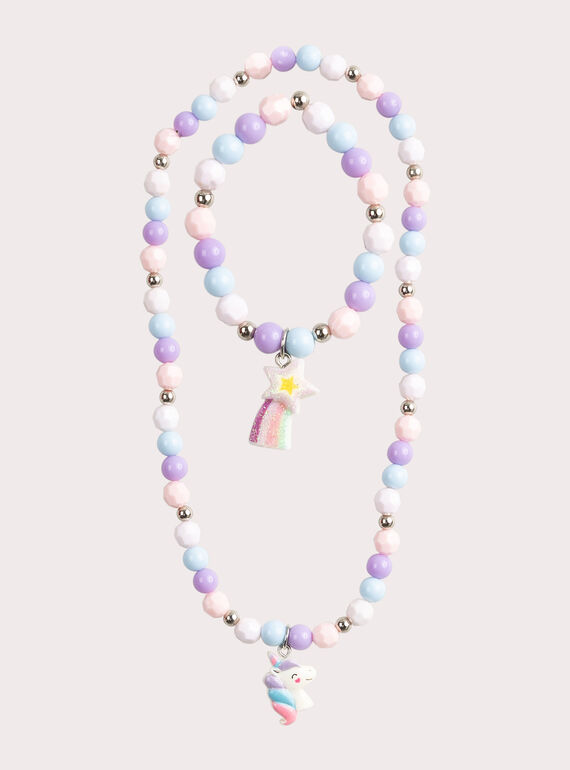 Schmuck Halskette und Armband Einhorn für Mädchen  VYAJOSET1 / 24WI01L1CLI099
