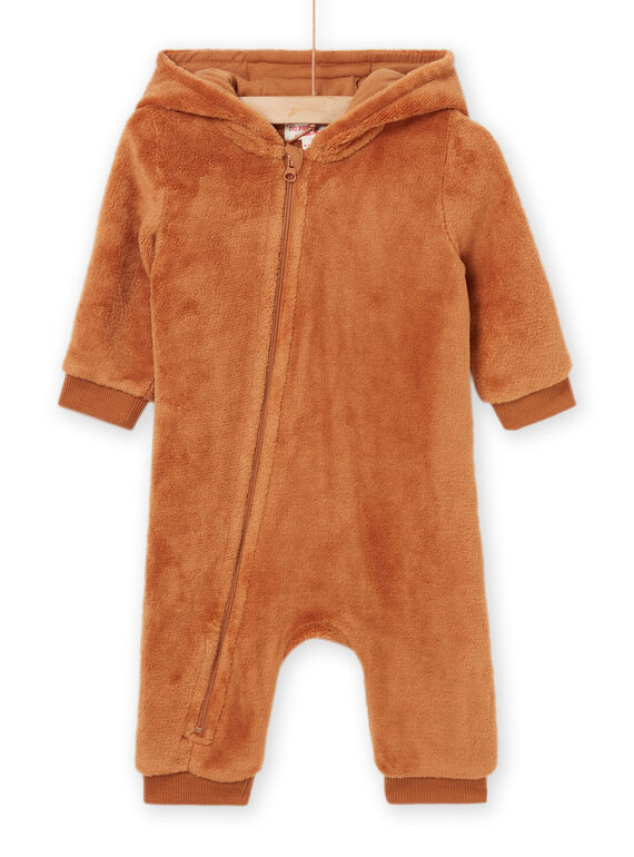 Einfarbiger brauner Overall aus Kunstpelz PUPRACOM / 22WG10S1CBLI807