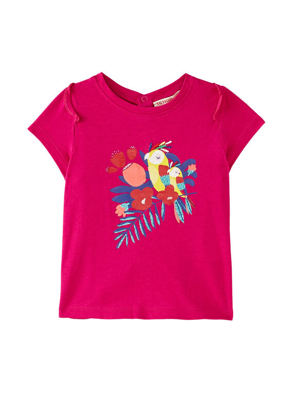 Fuchsiarotes kurzärmeliges Baby-T-Shirt für Mädchen JIMARTI / 20SG09P1TMC310