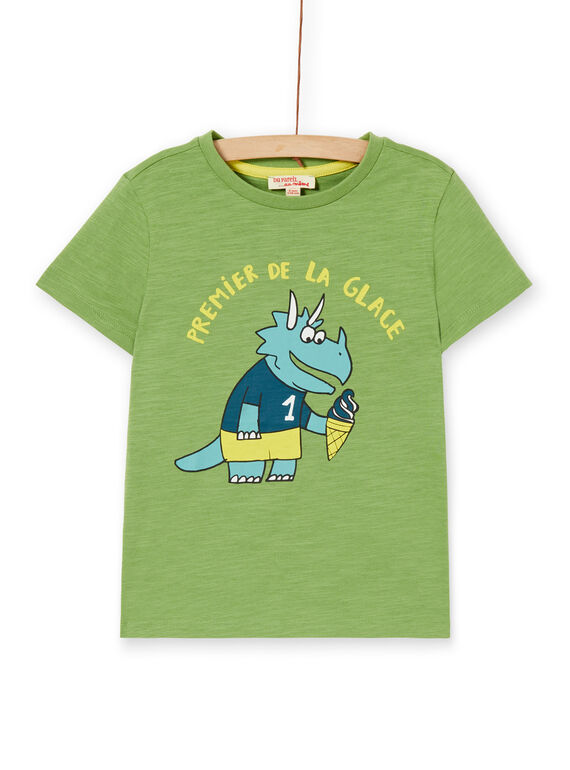 Grünes Baumwoll-T-Shirt Kind Junge LOJOTI6 / 21S90236TMCG626