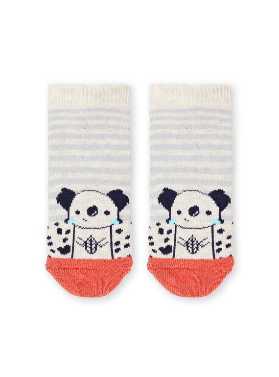Rot und beige gestreifte Socken für Baby-Jungen LYUPOECHOB2 / 21SI10Y2SOQA011