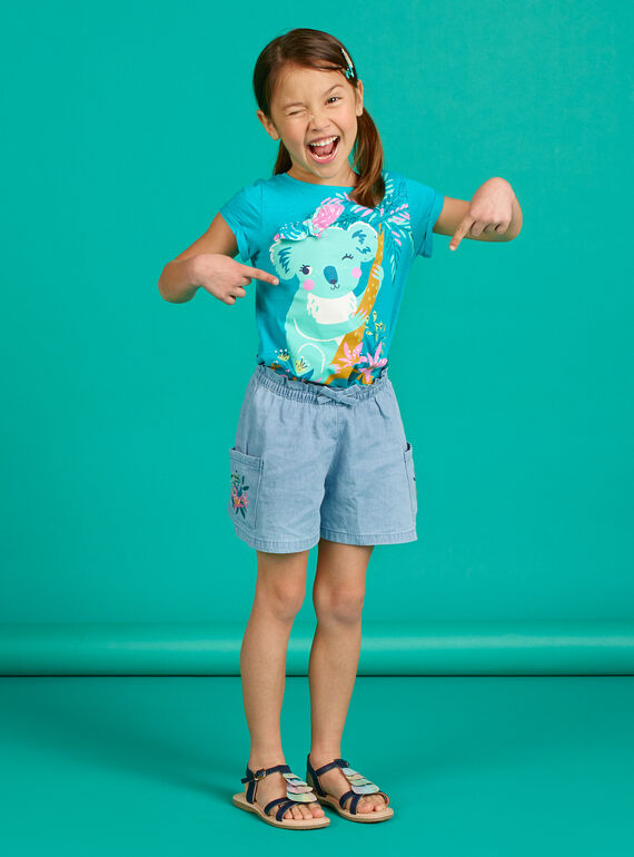 Baby Mädchen Hellblau Denim Shorts LAVERSHORT1 / 21S901Q1SHOP272