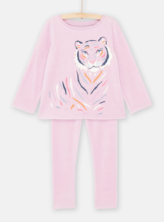 Parmafarbener Pyjama mit Tigermuster für Mädchen SEFAPYJTIG / 23WH1152PYJ320
