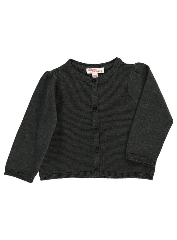 Baby girls' charcoal grey cardigan DIJOCAR8 / 18WG0938CAR944