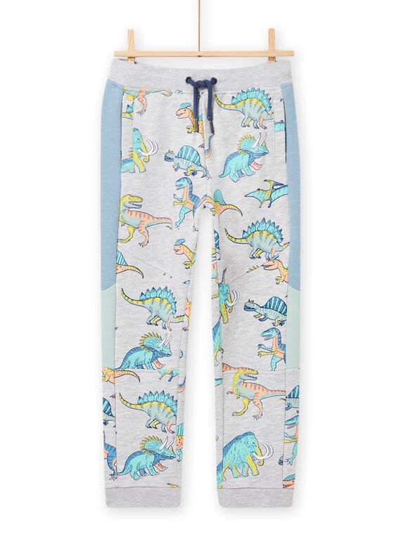 Grauer Jogginganzug für Kinder Jungen mit Dinosaurier-Aufdruck NOMOJOG / 22S902N1JGBJ922