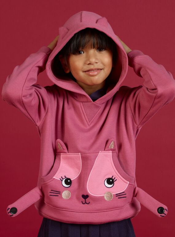 Kind Mädchen Kapuzenpulli mit Katzenanimation MAFUNSWEA / 21W901M1SWEH700