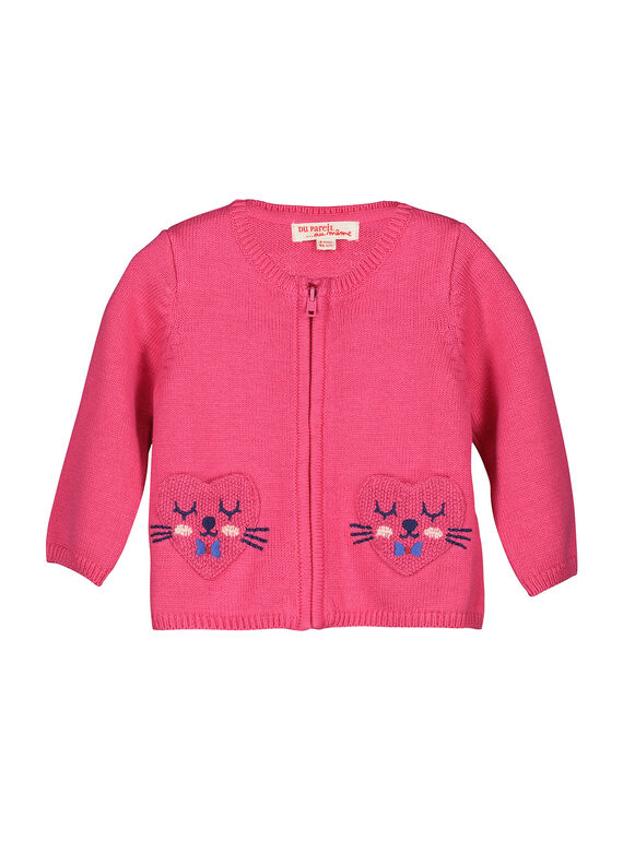 Baby-Strickweste mit Reißverschluss für Mädchen FICOCAR2 / 19SG0982CAR030
