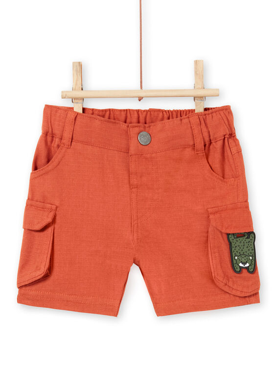 Baby Junge braune Shorts mit Leopardenaufnäher LUTERBER2 / 21SG10V2BERF519