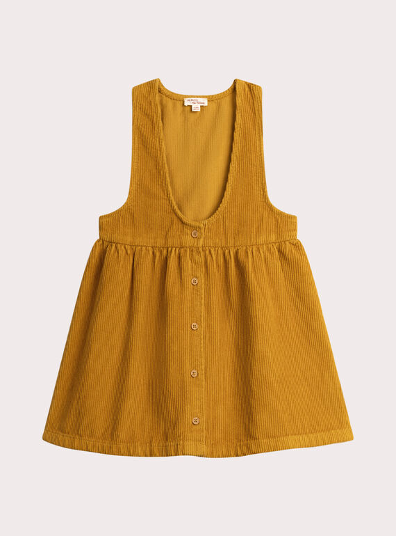 Ärmelloses Senfkleid Cord für Mädchen  VABAROB2 / 24W901Q1ROBB106