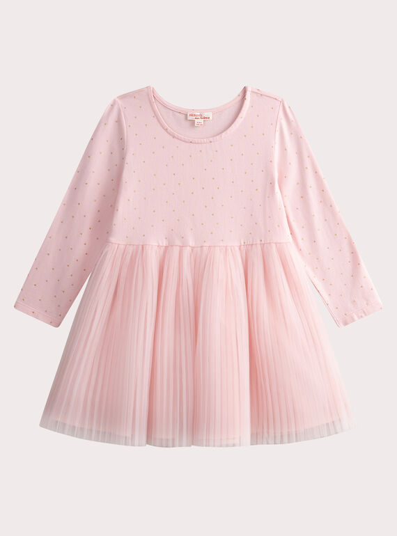 Pale pink dress in two fabrics WAPAROB4 / 25S90113ROB309