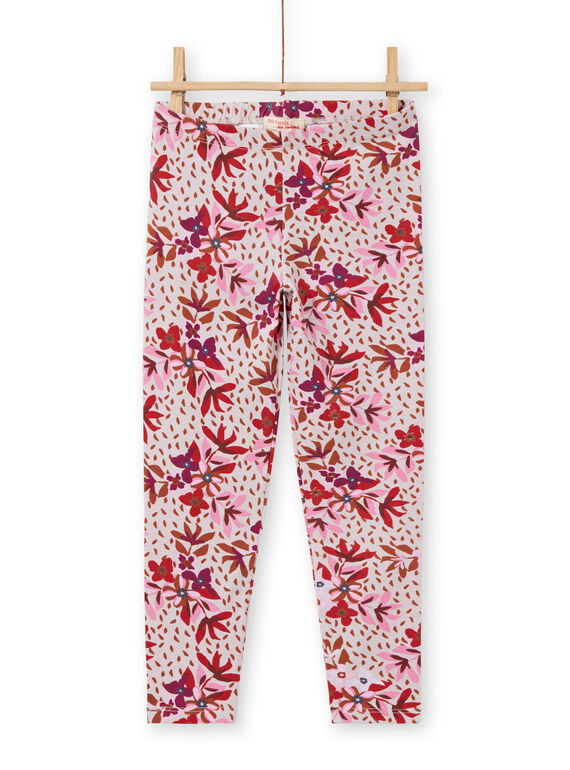 Rosa Leggings für Mädchen mit Blumendruck MYACOMLEG / 21WI01L1CALD329