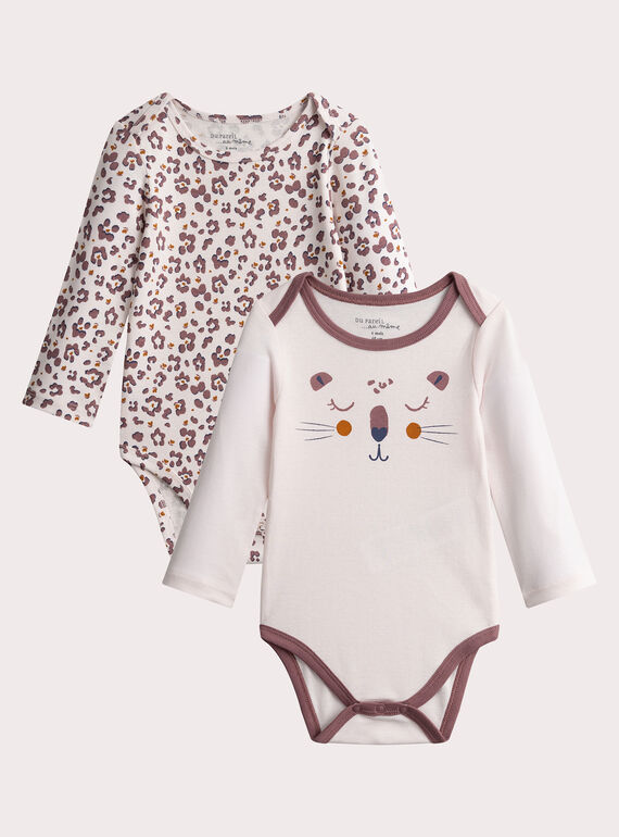 Set von 2 Body ManChes Longgues mit Panther-Print für Baby Mädchen  VEFIBODPAN / 24WH1383BDLD305