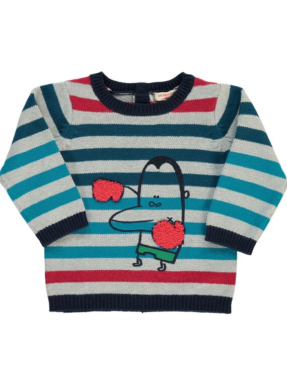 Baby boys' striped sweater DUTRIPUL / 18WG10D1PUL099