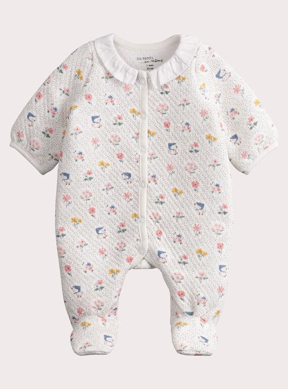 Baby-Mädchen-Strampler mit Schäfchenprint VOU1GRE1 / 24WF03C1GRE001