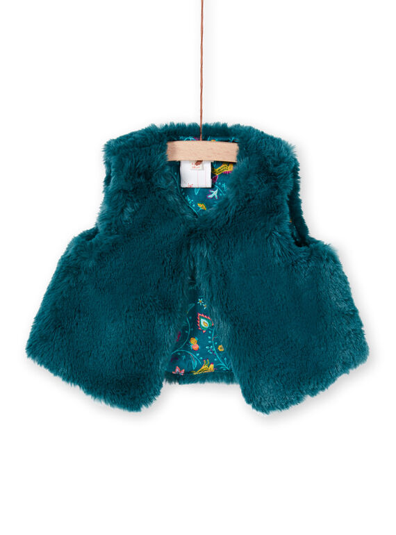 Baby Mädchen ärmellos Ente blau faux Pelz Weste MITUCAR2 / 21WG09K2CAR714