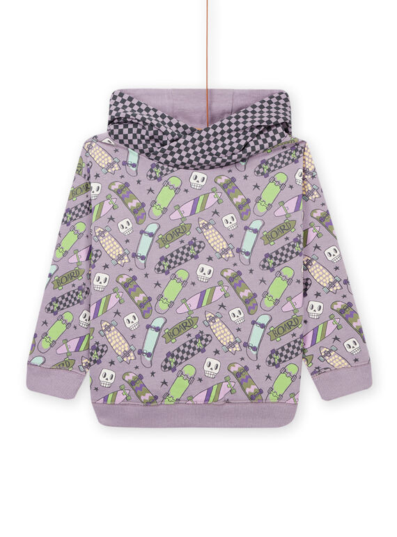 Kapuzen-Sweatshirt mit Skateboard-Print und Karos POKASWE / 22W902L1SWE320