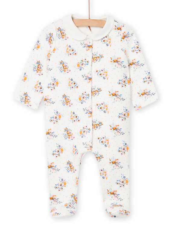Baby Mädchen Strampler mit Blumendruck in ecru NEFIGREMO / 22SH13E1GRE001