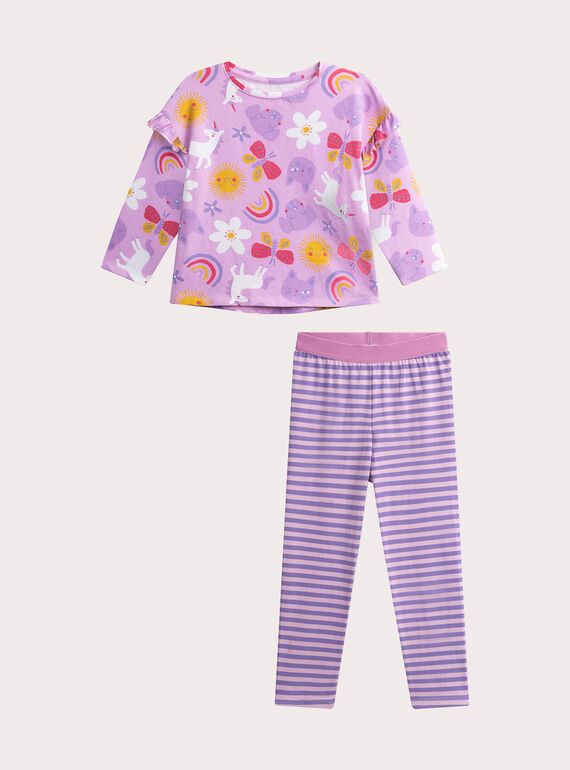 Pyjama mit Fantasiedruck für Mädchen  VEFAPYJSUN / 24WH1171PYJ320