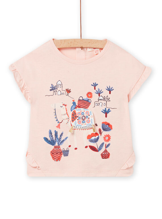 Rosa T-Shirt mit Baby Mädchen Fantasy-Animation NISANTI1 / 22SG09S2TMC307