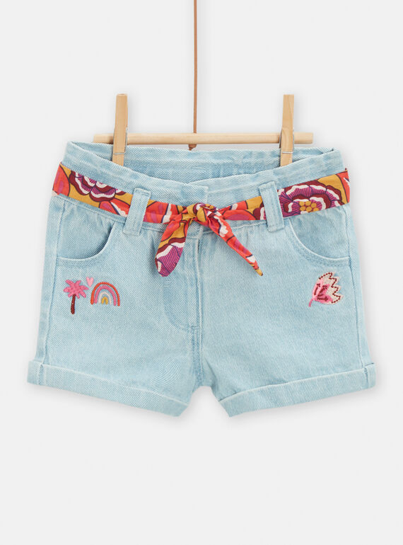 Hellblaue Baby-Mädchen-Jeansshorts TILISHO / 24SG09T1SHOP269