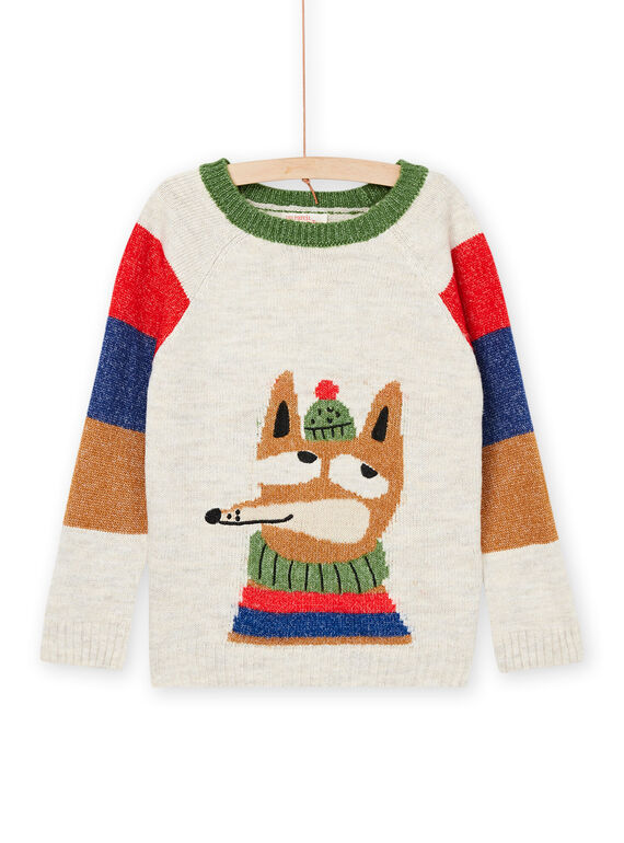 Pullover mit Fuchs- und Streifenmuster POMUPUL / 22W902R1PULA011