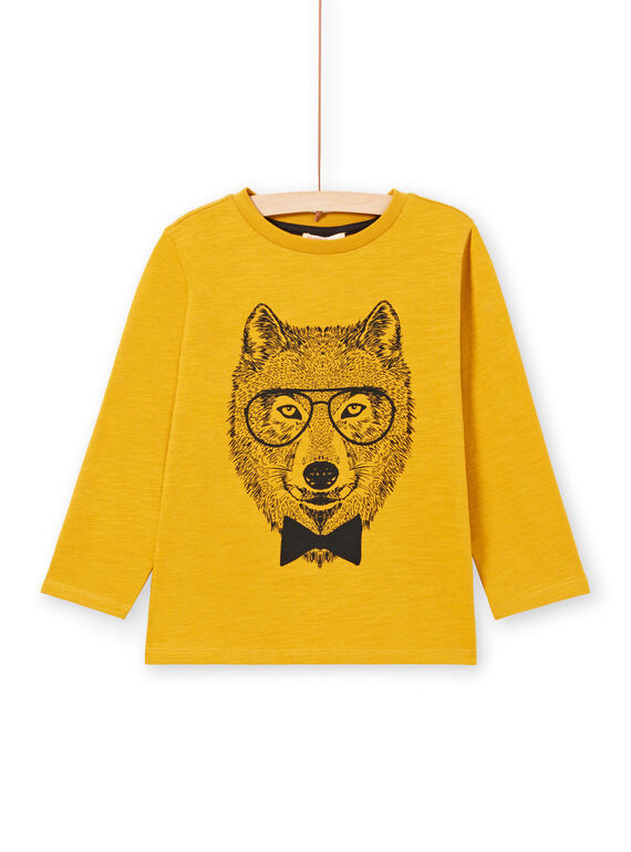 Baby Boy Gelb Wolf Langarm T-Shirt MOJOTEE6 / 21W902N3TML113
