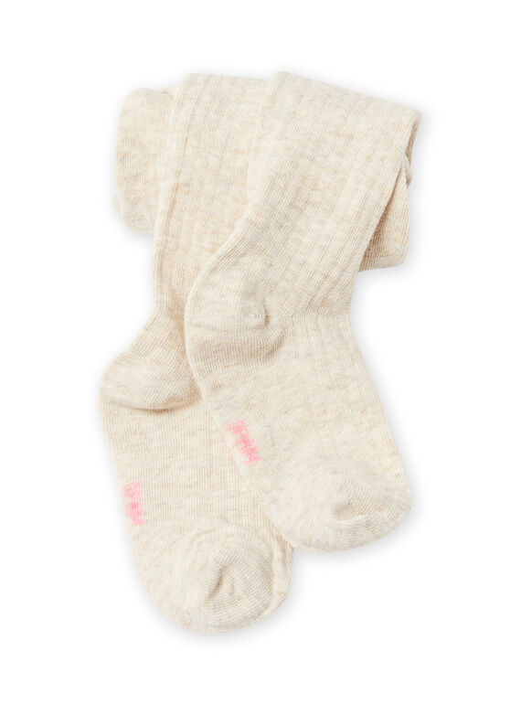 Unifarbene ecrufarbene Strumpfhose für Mädchen MYAJOSCOL6 / 21WI0111COL006