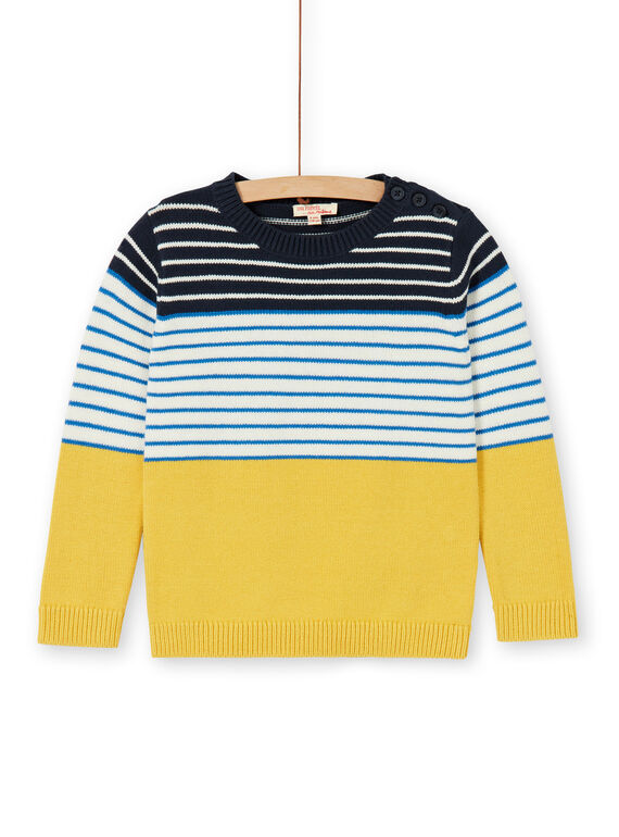 Dreifarbig gestreifter Pullover für Jungen und Mädchen LOJOPUL3 / 21S90233PUL102