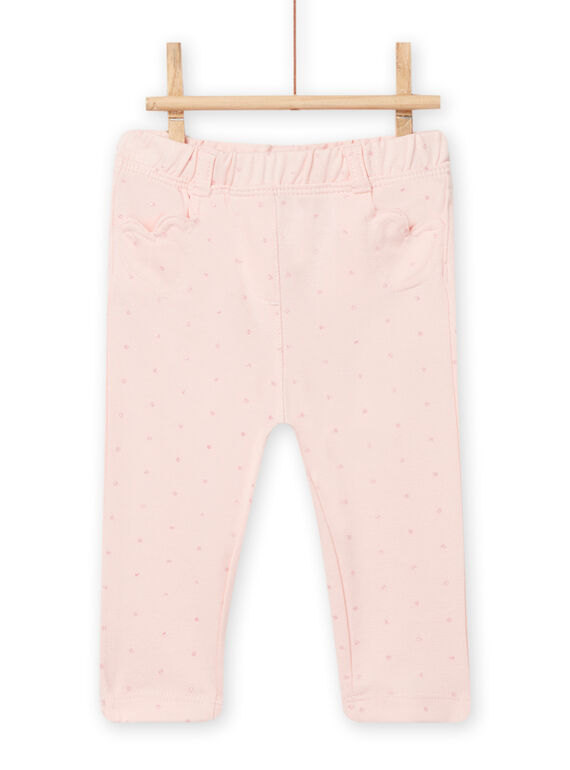 Baby Mädchen puderrosa gepunktete Hose mit Herztaschen NIJOPAN2 / 22SG0963PAND327