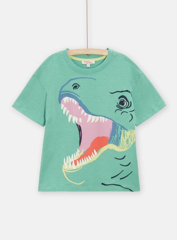 Mintgrünes Jungen-T-Shirt mit Dinosauriermotiv TOCOTI3 / 24S902N4TMC630
