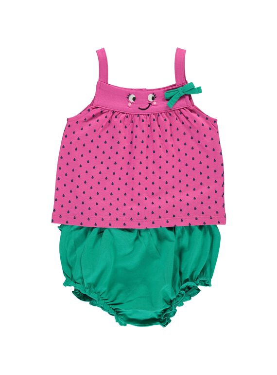 Baby girls' bloomer and vest set CIPLAENS1 / 18SG09Q1ENS099