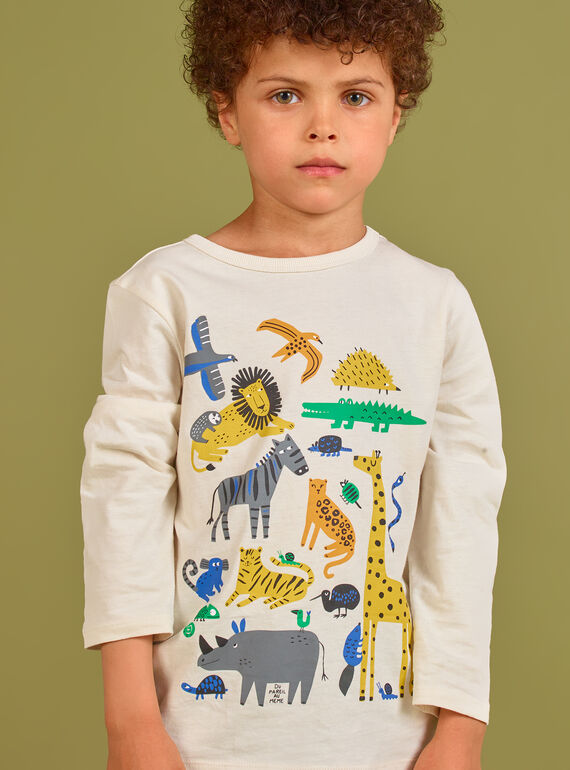 Jungen-T-Shirt in Creme MOKATEE1 / 21W902I1TML007