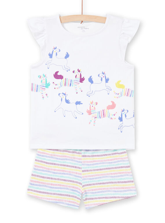 Pyjama-Shorts für Mädchen mit Einhörnern MEFAPYJRAY / 21WH1131PYJ000