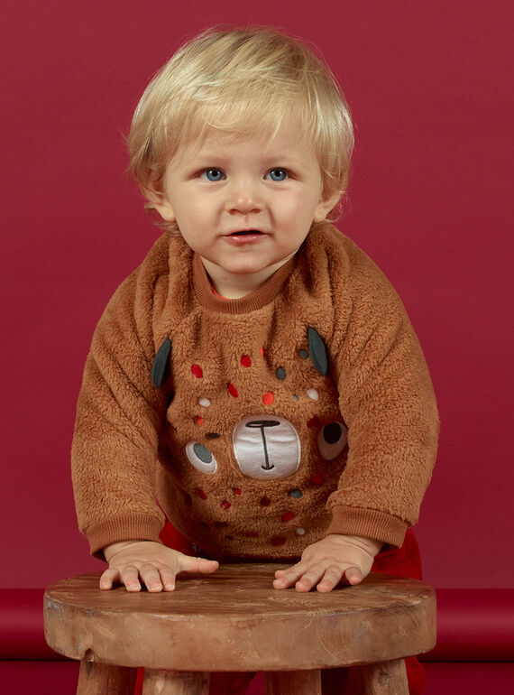 Baby Boy Brauner Bär Sweatshirt MUFUNSWE / 21WG10M1SWEI820