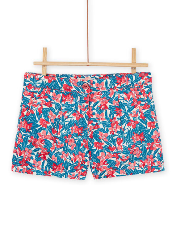 Blaue und rosa Shorts mit Blumenmuster RABLESHORT / 23S90131SHO001