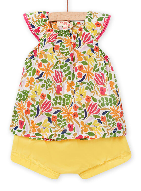 Baby Mädchen gelbes Outfit NIHOENS / 22SG09T1ENS102