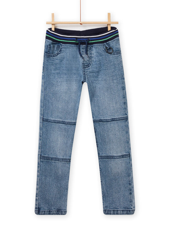 Mittlere Denim-Jeans für Kinder Junge mit Gummizug in der Taille NOGAJEAN / 22S902O1JEAP274